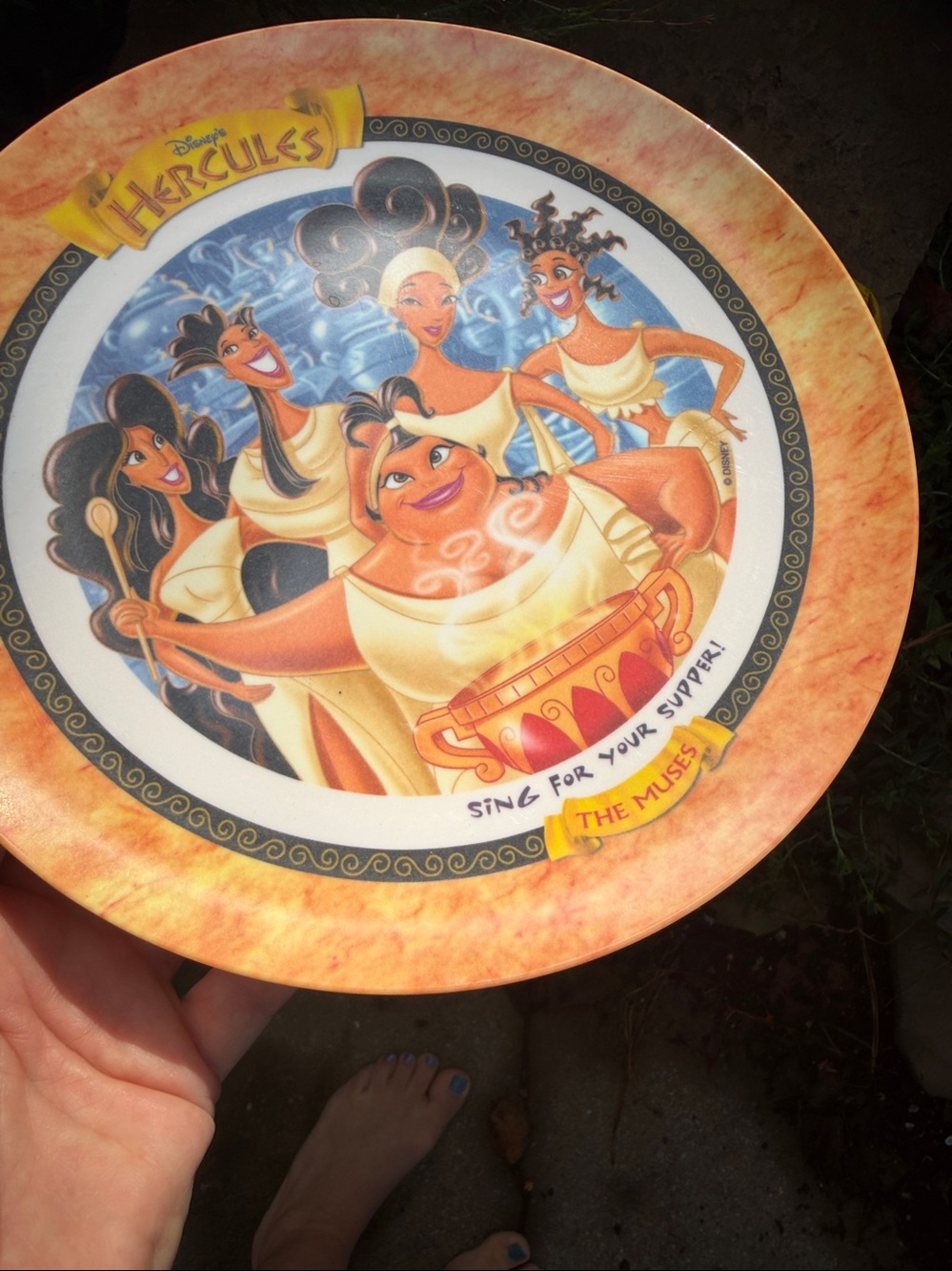 Disney Hercules Muses Orange Decorative Party Plate - Picture 3 of 4